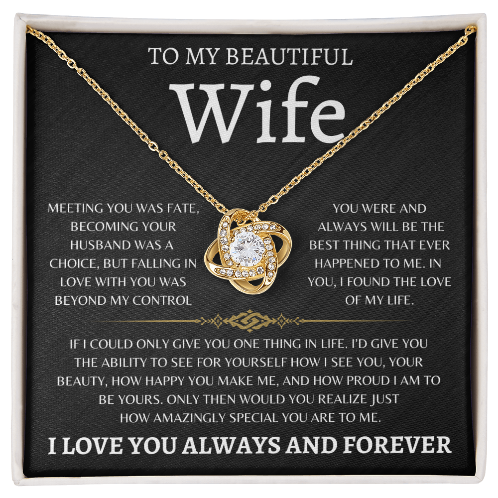 To My Beautiful Wife | Love Knot Necklace