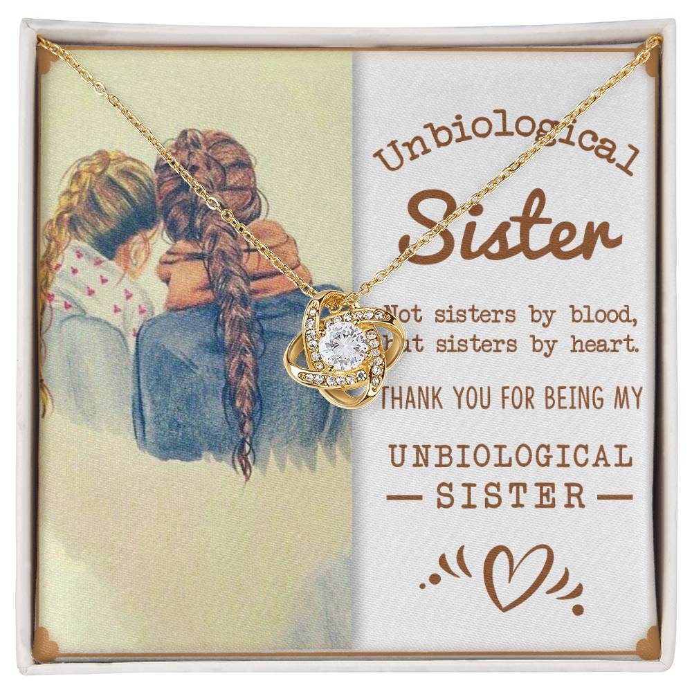 To My Unbiological Sister | Sisters By Heart | Love Knot Necklace