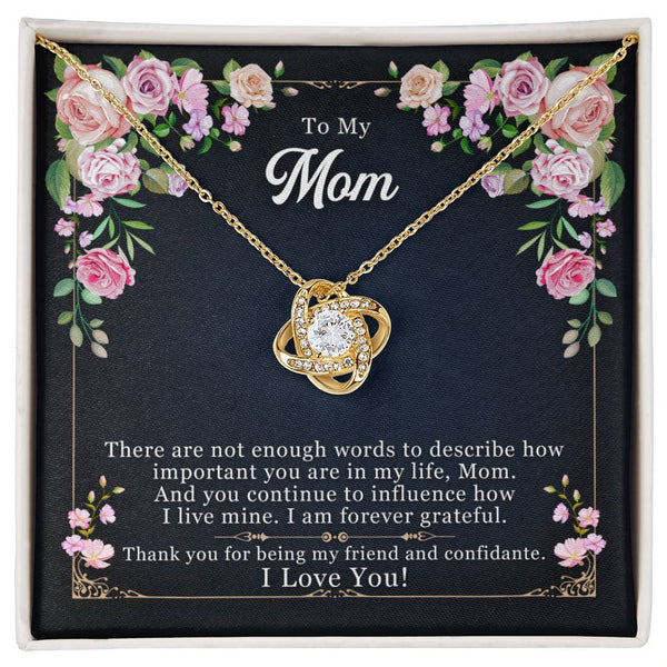 To My Mom | I Love You |  Love Knot Necklace