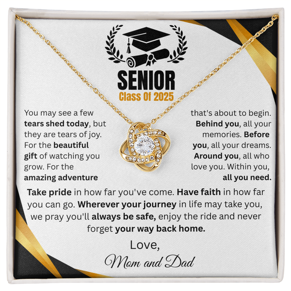 Gift For Graduation | "Take Pride In How Far You've Come" | Love Knot Necklace
