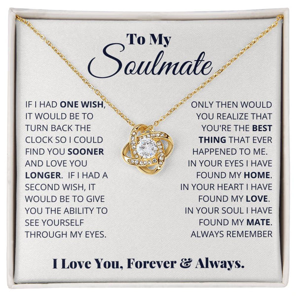 To My Soulmate | Love You Forever & Always |  Love Knot Necklace