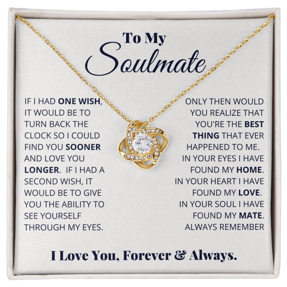 To My Soulmate | Love You Forever & Always |  Love Knot Necklace