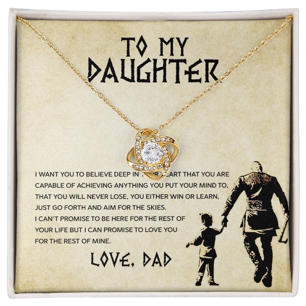 To My Daughter | Love Dad | Love Knot Necklace