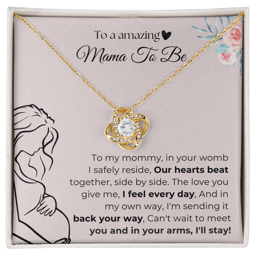Mama To Be | Our Hearts Beat Together | Love Knot Necklace