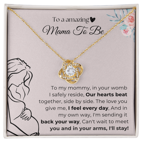 Mama To Be | Our Hearts Beat Together | Love Knot Necklace