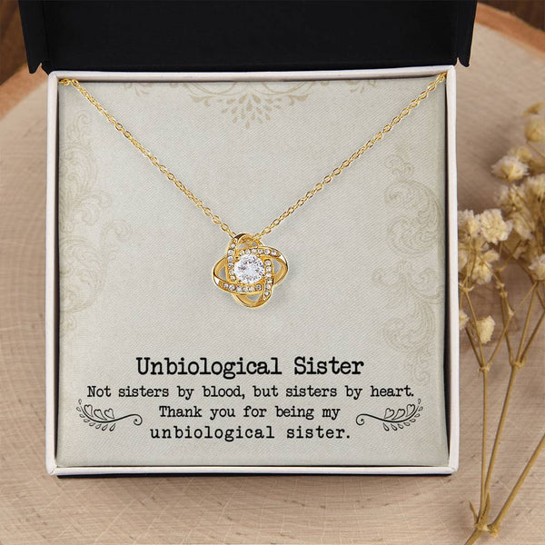 To My Unbiological Sister | Sister By Heart | Love Knot Necklace