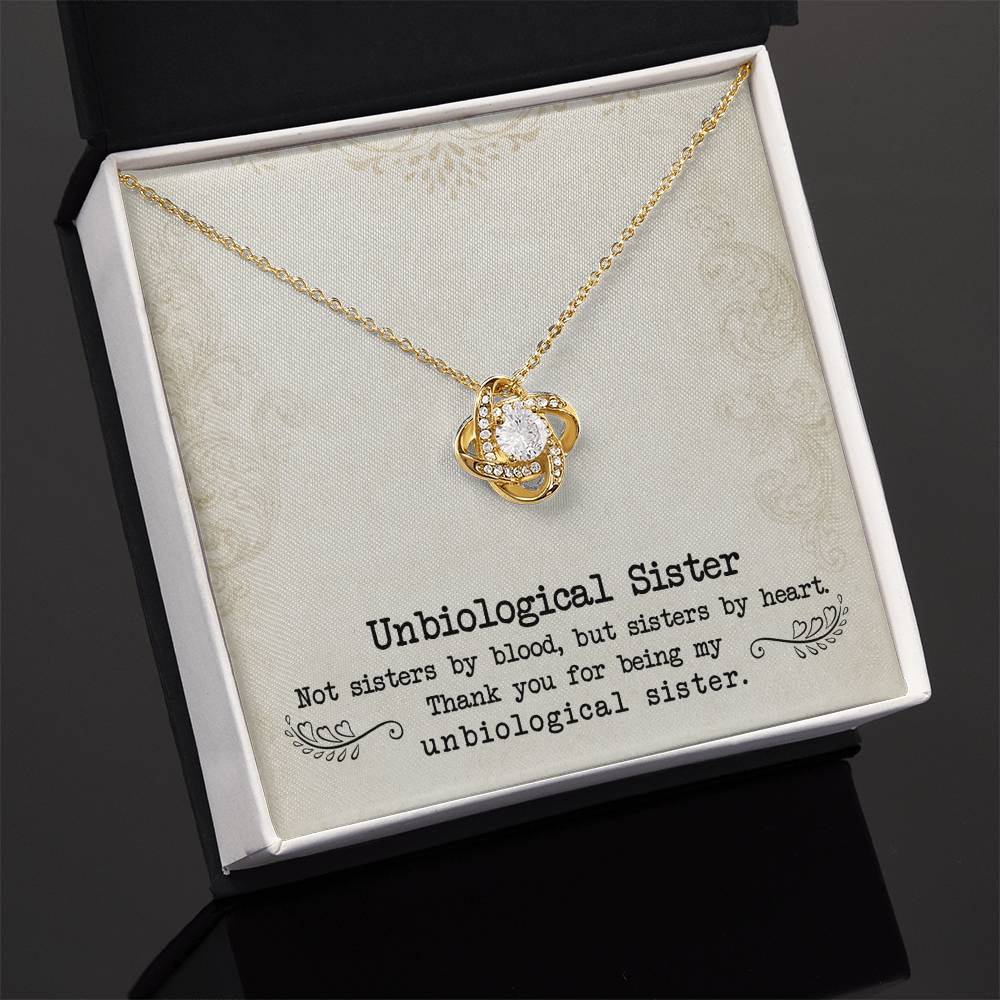 To My Unbiological Sister | Sister By Heart | Love Knot Necklace