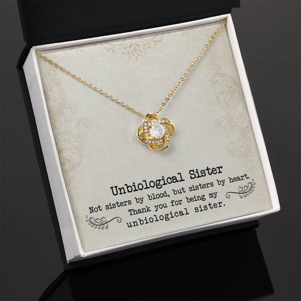 To My Unbiological Sister | Sister By Heart | Love Knot Necklace
