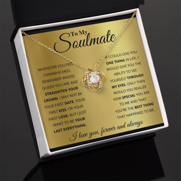 To My Soulmate | I Love You Forever And Always | Love Knot Necklace