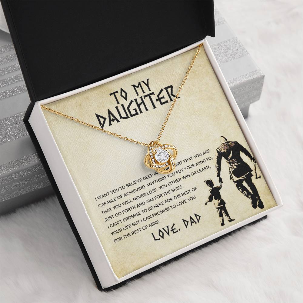 To My Daughter | Love Dad | Love Knot Necklace