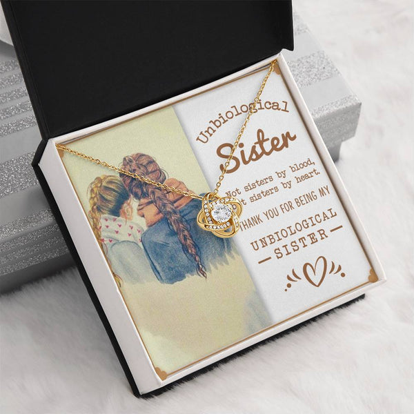To My Unbiological Sister | Sisters By Heart | Love Knot Necklace