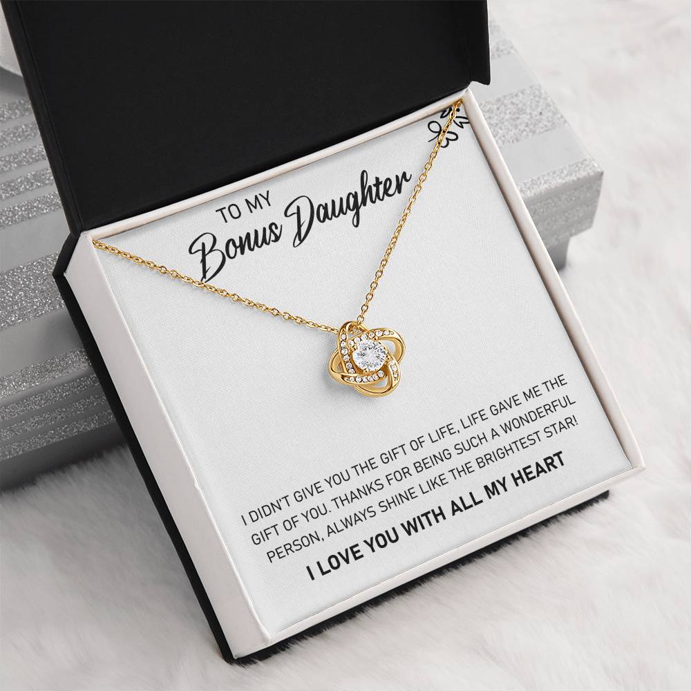 To My Bonus Daughter | Love Knot Necklace