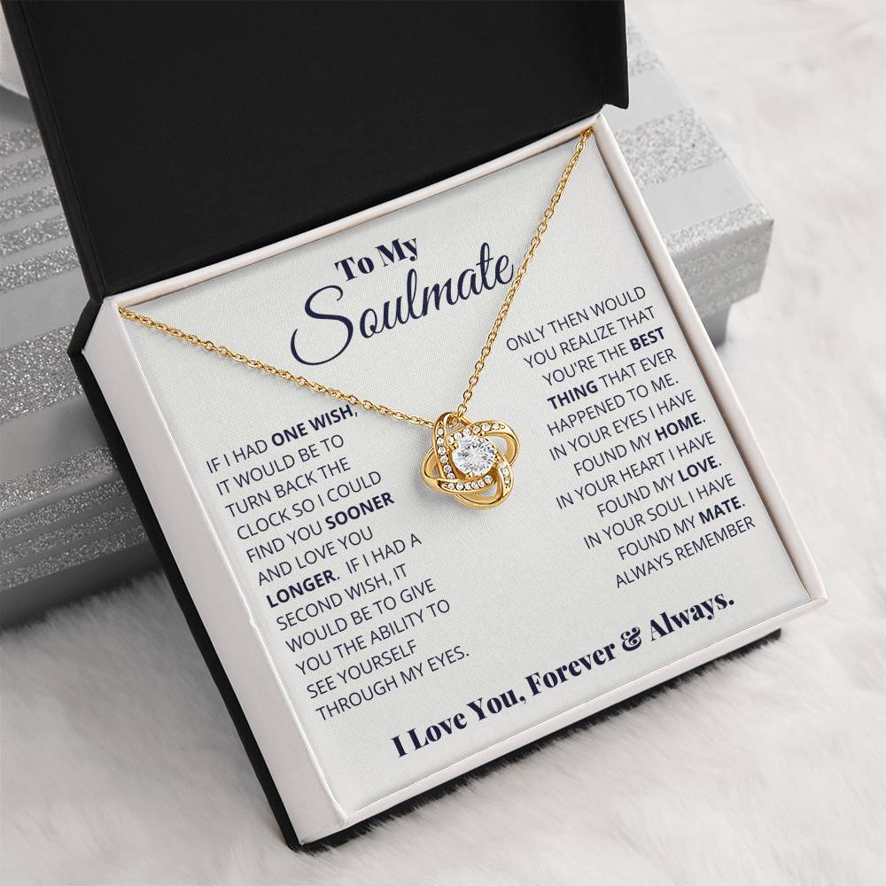 To My Soulmate | Love You Forever & Always |  Love Knot Necklace
