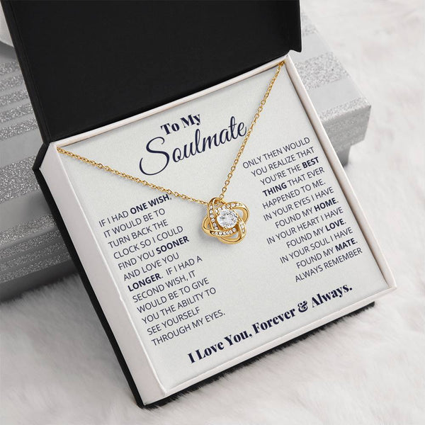 To My Soulmate | Love You Forever & Always |  Love Knot Necklace