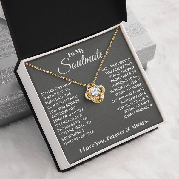 To My Soulmate | In Your Heart I Found My Love | Love Knot Necklace