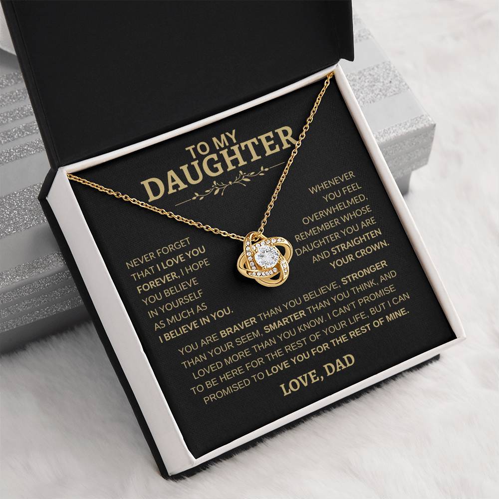 To My Daughter | Never Forget That I Love You | Love Knot Necklace
