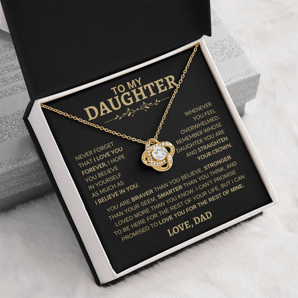 To My Daughter | Never Forget That I Love You | Love Knot Necklace