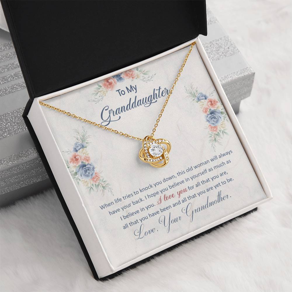 To My Granddaughter | Love Your Grandmother | Love Knot Necklace