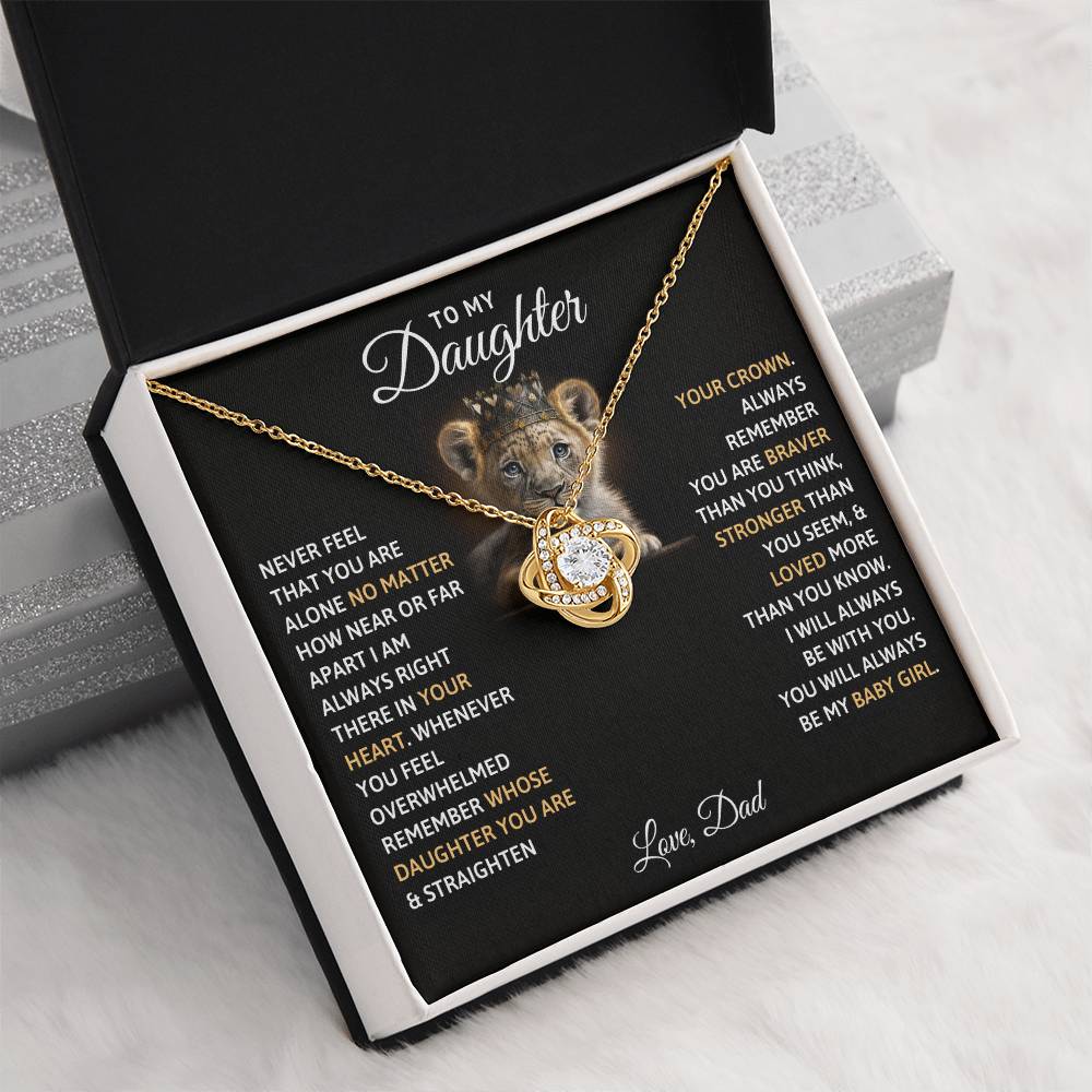 To My Daughter | Love Dad | Love Knot Necklace