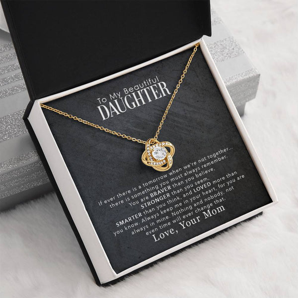 To My Beautiful Daughter | Love Your Mom | Love Knot Necklace