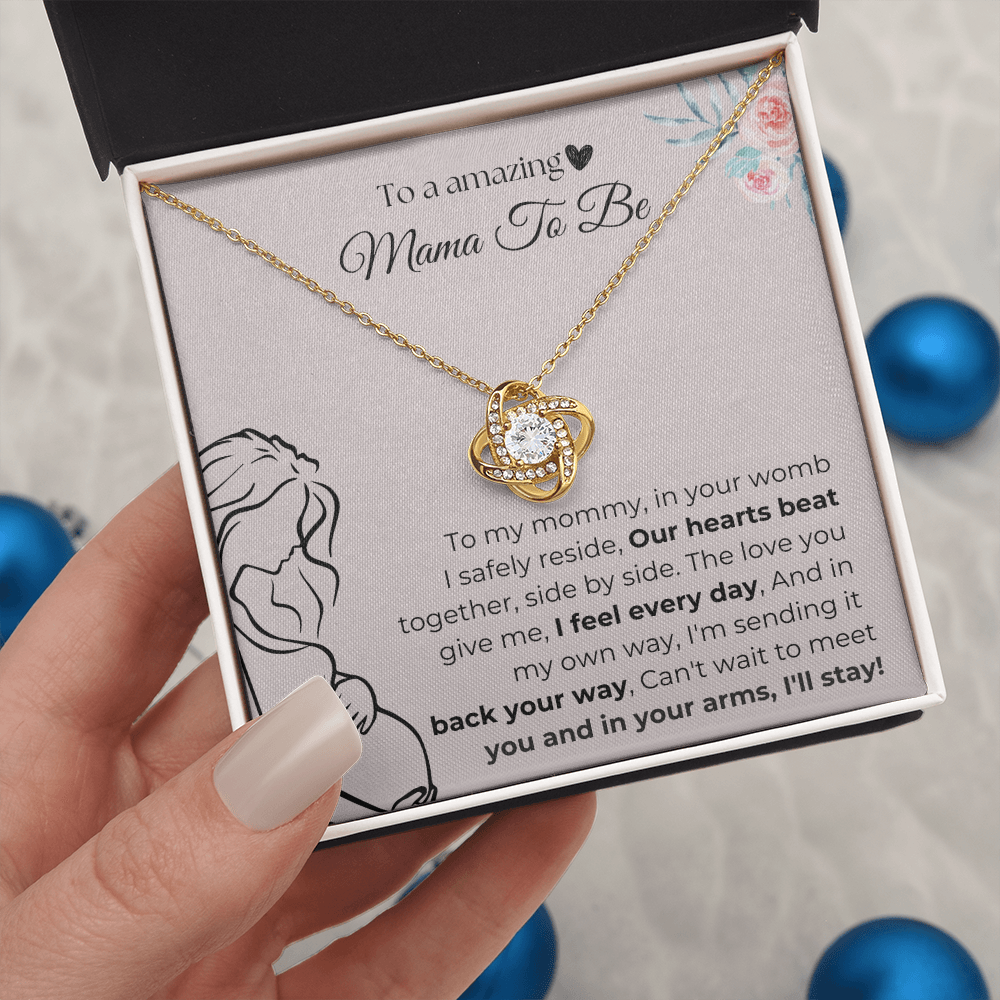Mama To Be | Our Hearts Beat Together | Love Knot Necklace