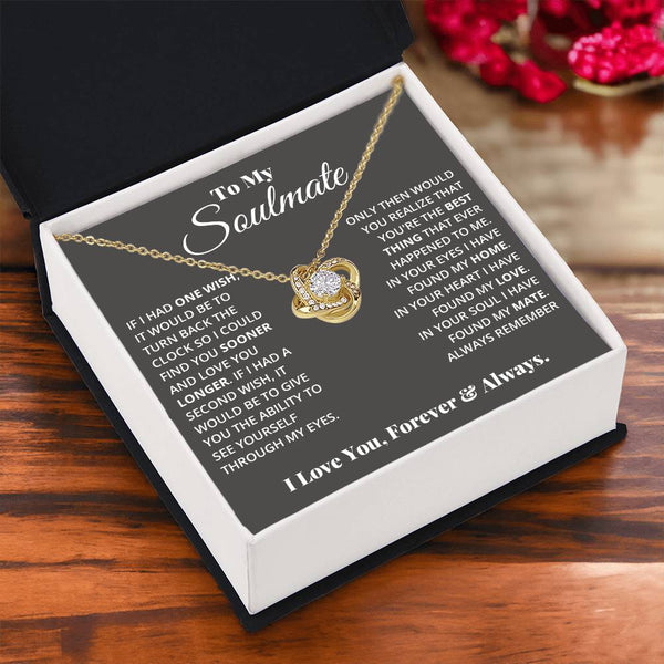 To My Soulmate | In Your Heart I Found My Love | Love Knot Necklace