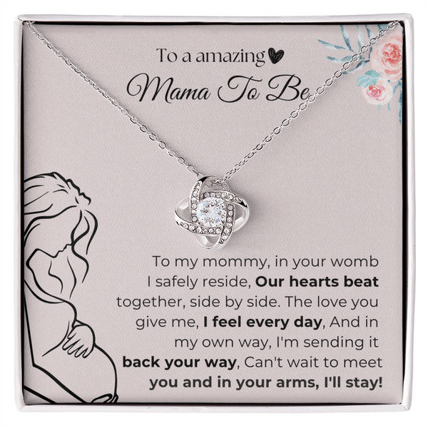 Mama To Be | Our Hearts Beat Together | Love Knot Necklace