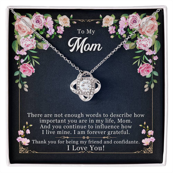 To My Mom | I Love You |  Love Knot Necklace