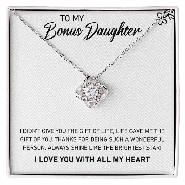 To My Bonus Daughter | Love Knot Necklace