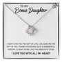 To My Bonus Daughter | Love Knot Necklace