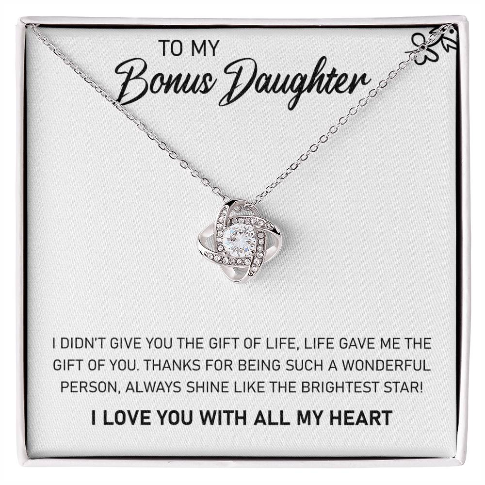 To My Bonus Daughter | Love Knot Necklace