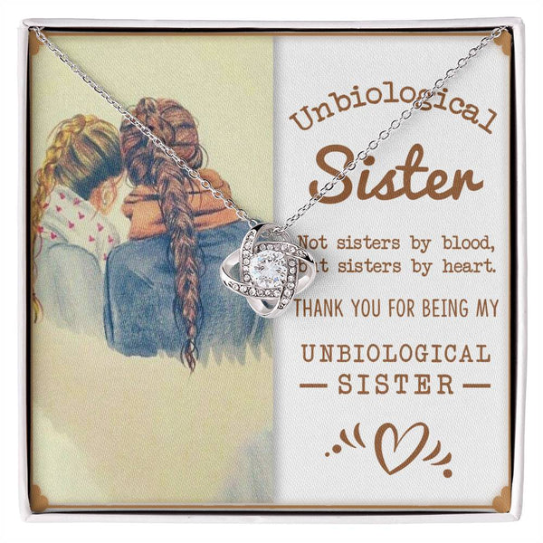 To My Unbiological Sister | Sisters By Heart | Love Knot Necklace