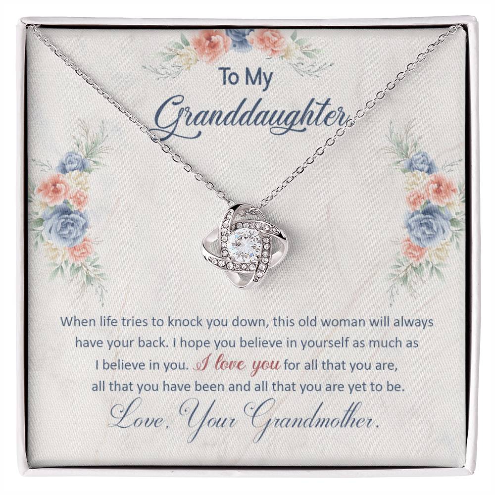To My Granddaughter | Love Your Grandmother | Love Knot Necklace