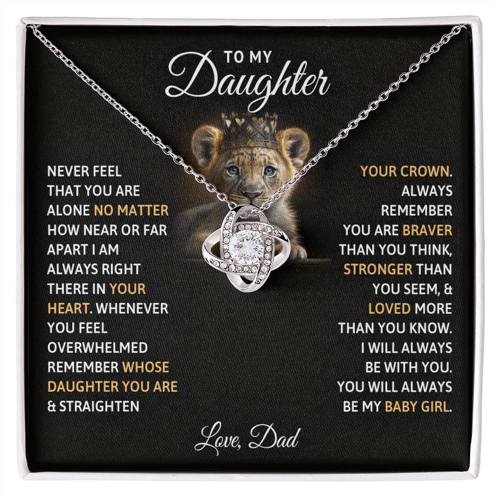 To My Daughter | Love Dad | Love Knot Necklace