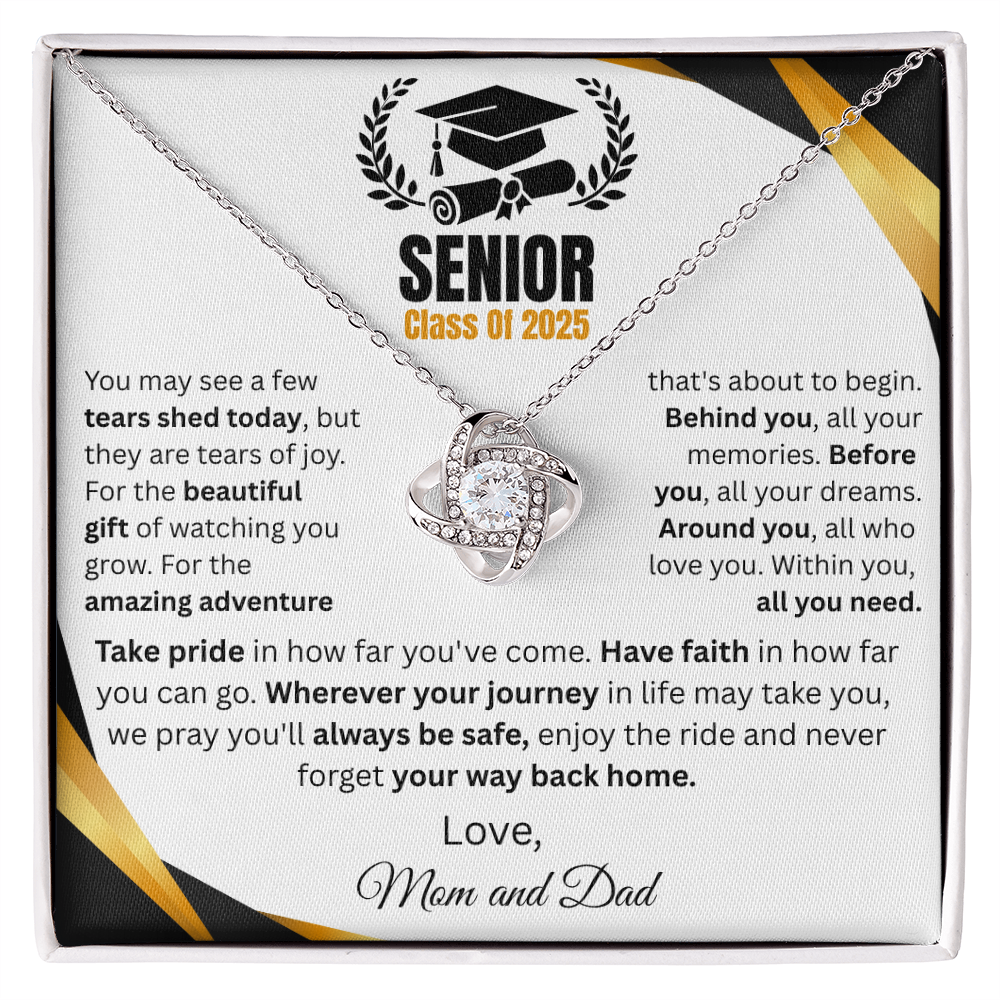 Gift For Graduation | "Take Pride In How Far You've Come" | Love Knot Necklace