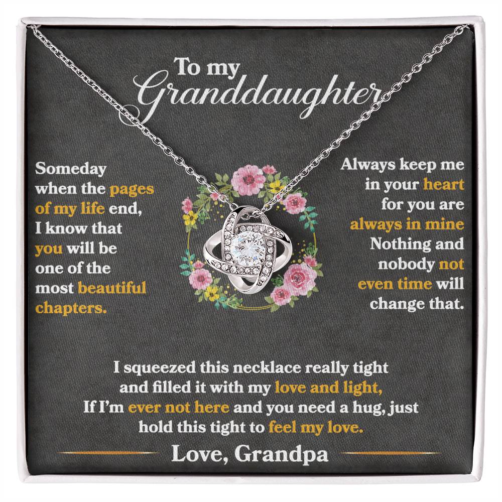 To My Granddaughter | Love Grandpa |Love Knot Necklace