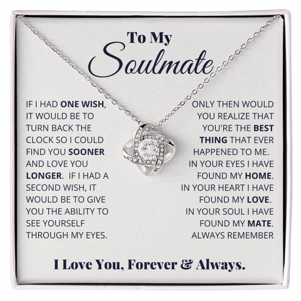 To My Soulmate | Love You Forever & Always |  Love Knot Necklace