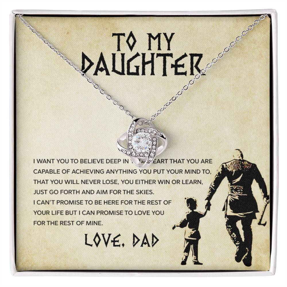 To My Daughter | Love Dad | Love Knot Necklace