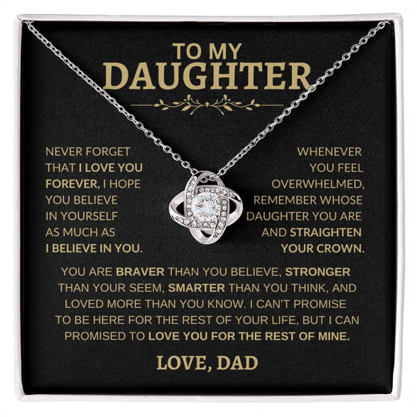 To My Daughter | Never Forget That I Love You | Love Knot Necklace