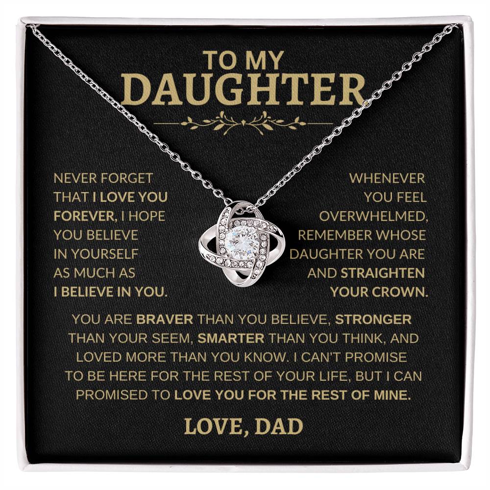 To My Daughter | Never Forget That I Love You | Love Knot Necklace
