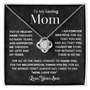 To My Loving Mom | You Held My Hands | Love Knot Necklace