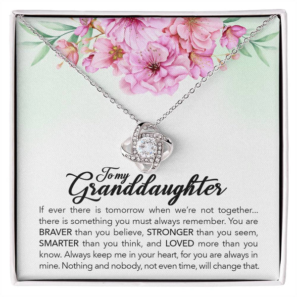 To My Granddaughter | Always Remember | Love Knot Necklace