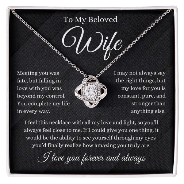 To My Wife | Falling In Love With You | Love Knot Necklace