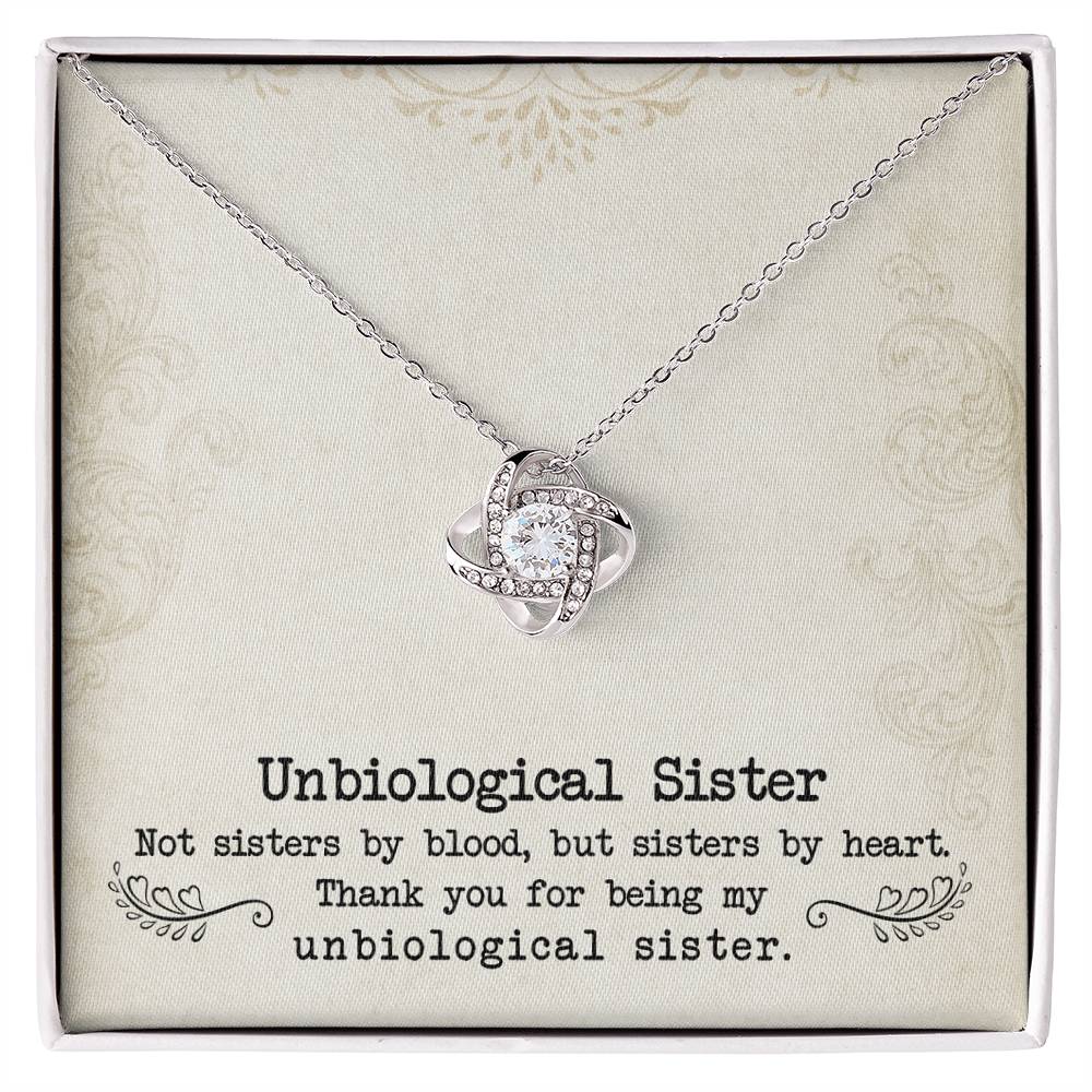To My Unbiological Sister | Sister By Heart | Love Knot Necklace