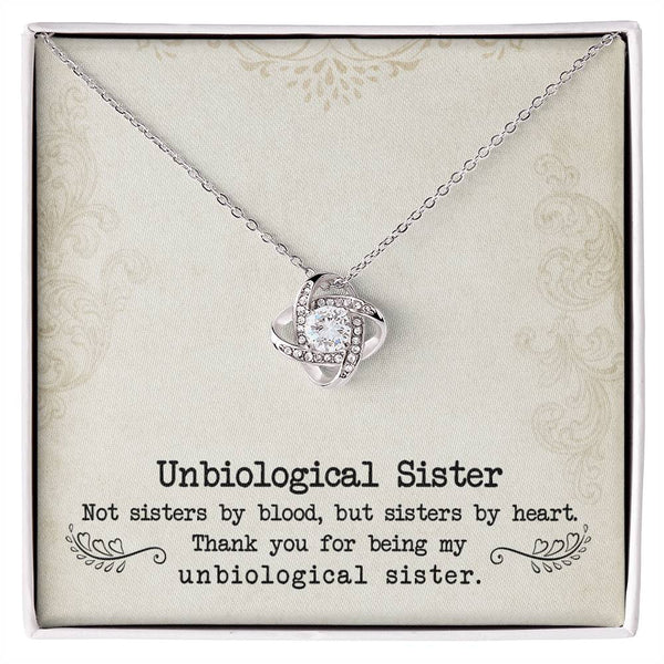 To My Unbiological Sister | Sister By Heart | Love Knot Necklace