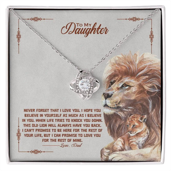 To My Daughter | Love Dad |  Love Knot Necklace