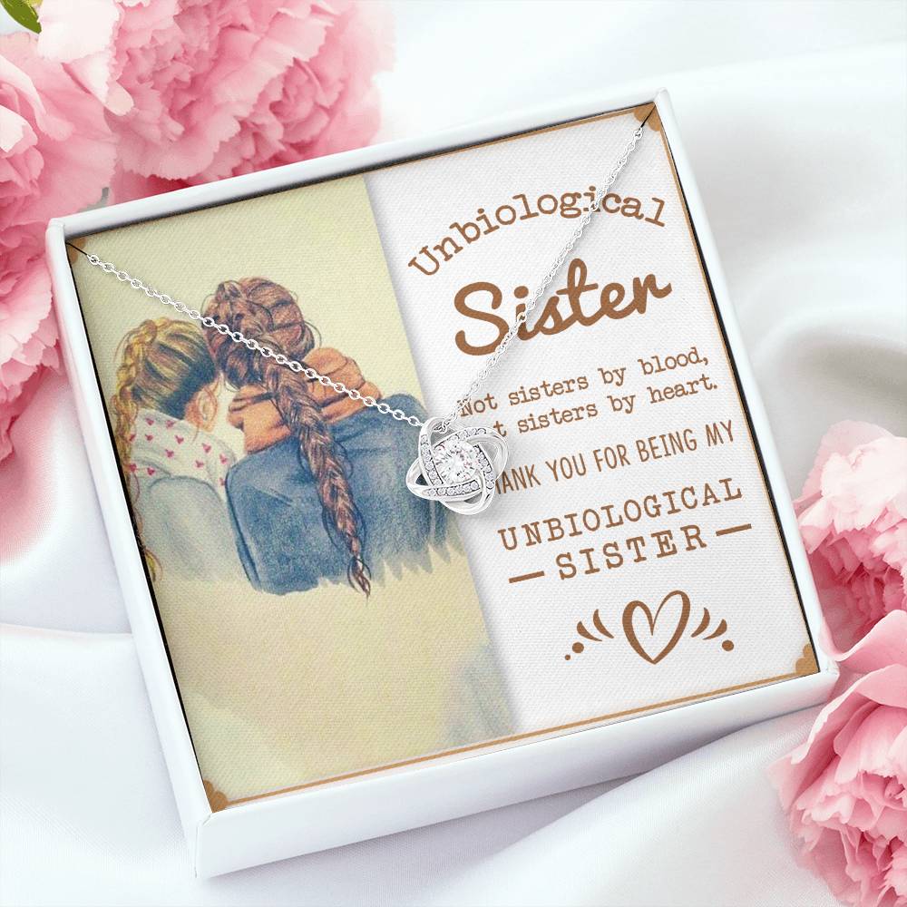To My Unbiological Sister | Sisters By Heart | Love Knot Necklace