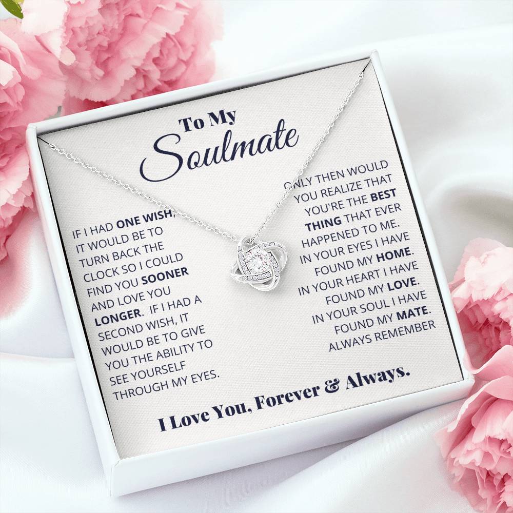 To My Soulmate | Love You Forever & Always |  Love Knot Necklace