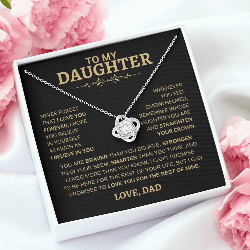 To My Daughter | Never Forget That I Love You | Love Knot Necklace