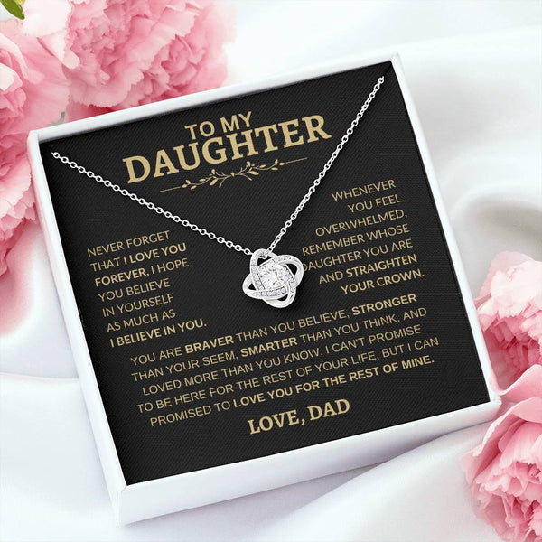 To My Daughter | Never Forget That I Love You | Love Knot Necklace